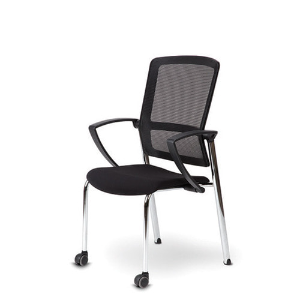 EZ 블랙(중) 회의용의자 D-10시리즈 메쉬의자 바퀴달린 의자 고등학생의자